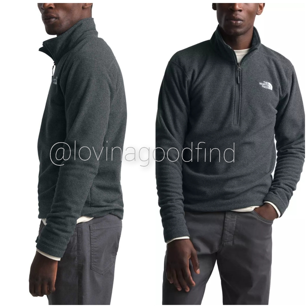 The North Face Grey with Black Sides Quarter Zip Pullover EUC sz M